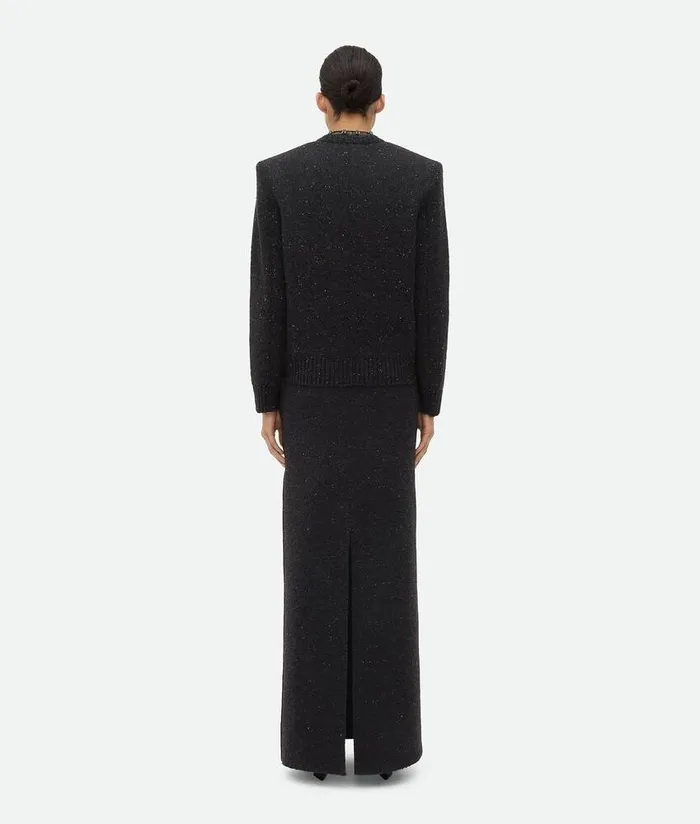 Women Bottega Veneta Knitwear Wool Tailored Jumper Dark Grey Melange