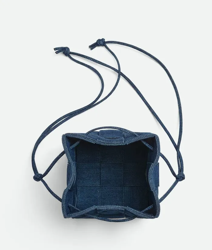 Women Bottega Veneta Mini Small Cassette Bucket Indigo