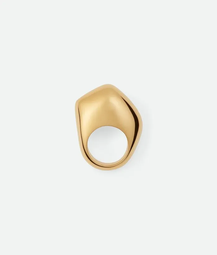Women Bottega Veneta Rings Fin Ring Yellow Gold