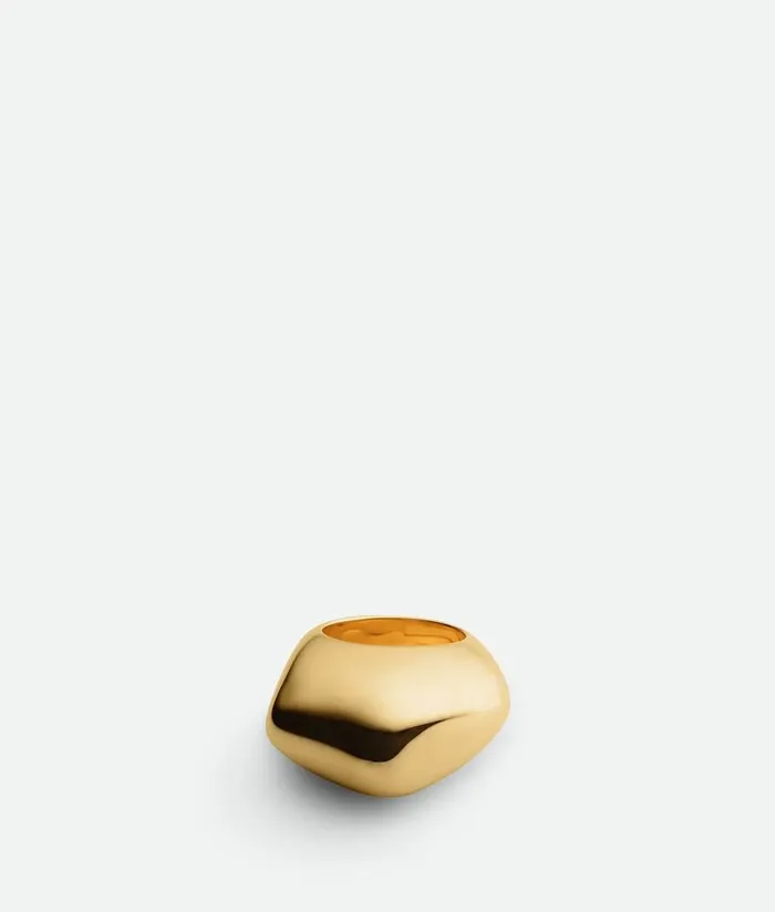 Women Bottega Veneta Rings Fin Ring Yellow Gold