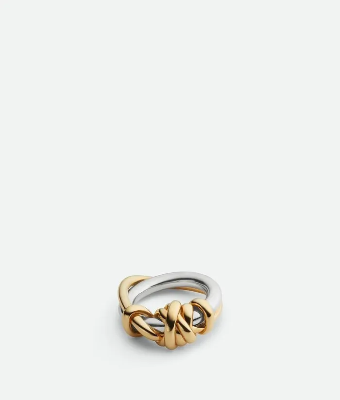 Women Bottega Veneta Rings Knot Ring Silveryellow Gold