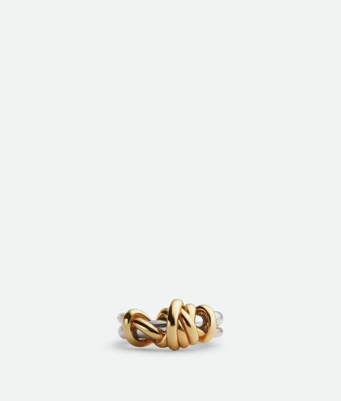 Women Bottega Veneta Rings Knot Ring Silveryellow Gold