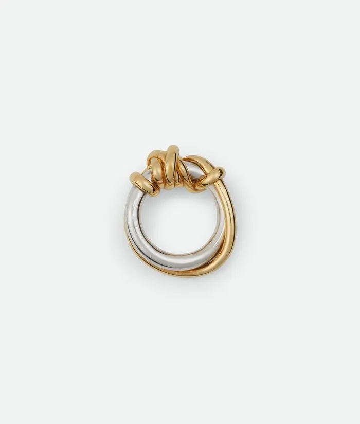 Women Bottega Veneta Rings Knot Ring Silveryellow Gold