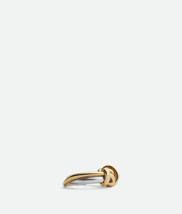 Women Bottega Veneta Rings Knot Ring Silveryellow Gold