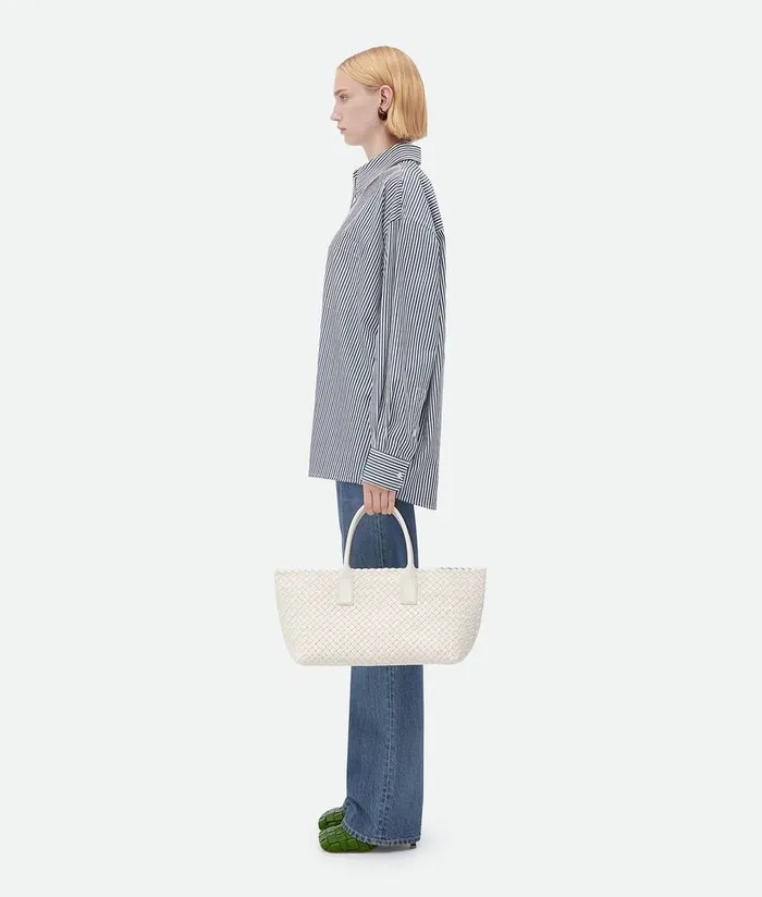 Women Bottega Veneta Shopper Small Cabat White