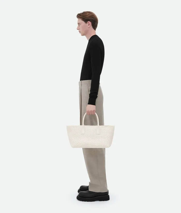 Women Bottega Veneta Shopper Small Cabat White