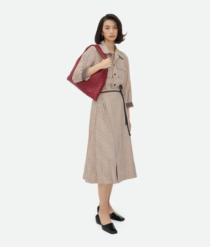 Women Bottega Veneta Skirts Check Viscose Skirt Pearlabyssscarlet