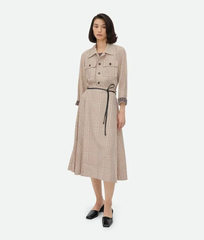 Women Bottega Veneta Skirts Check Viscose Skirt Pearlabyssscarlet