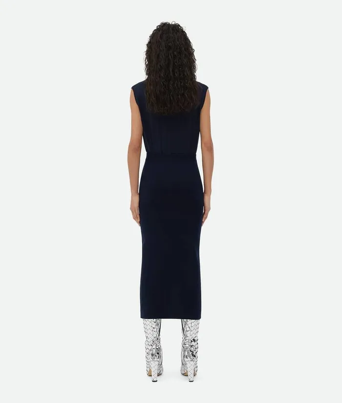Women Bottega Veneta Skirts Light Cashmere Skirt Navy