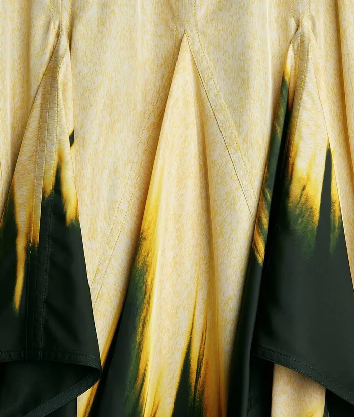 Women Bottega Veneta Skirts Viscose Degrade Petal Print Skirt Campingyellow