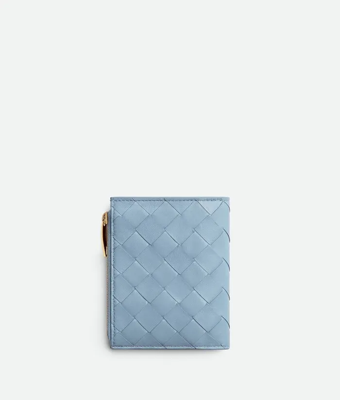 Women Bottega Veneta Small Wallets Intrecciato Check Small BiFold Wallet Icecherry