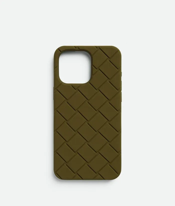 Women Bottega Veneta Tech IPhone 15 Pro Max Case Olive Oil