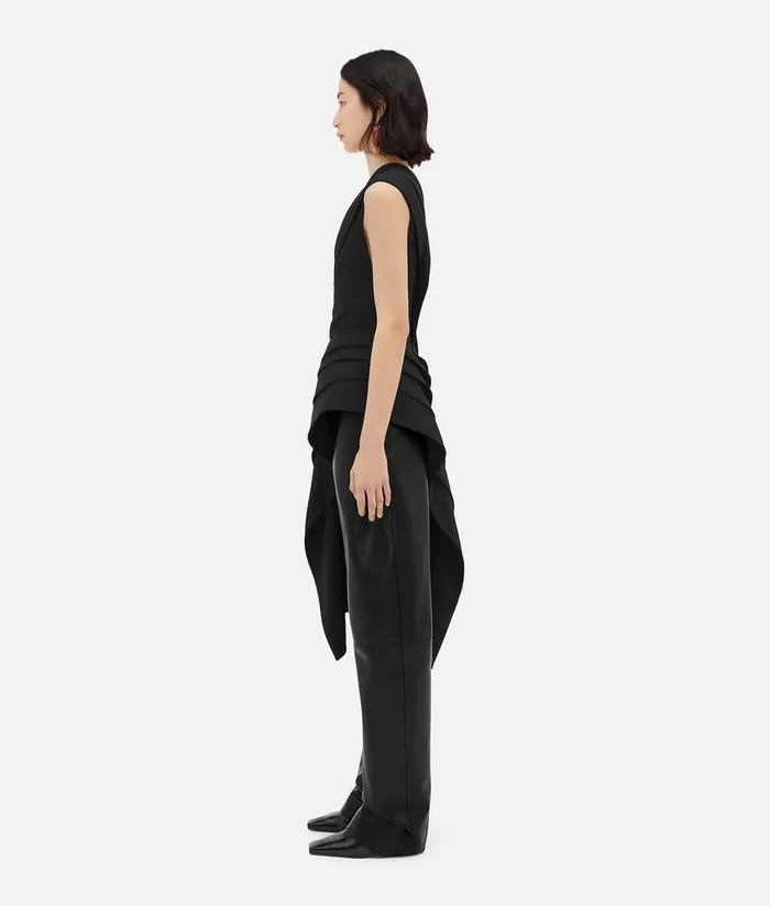 Women Bottega Veneta Tops And TShirts Light Stretch Viscose Top Black