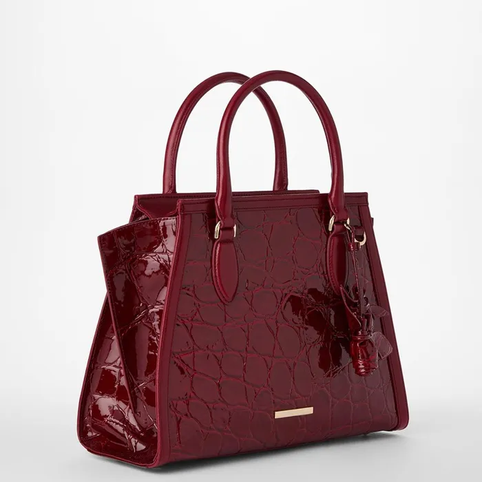Women Brahmin Satchels Priscilla Satchel Red Claudine Women Brahmin Satchels Priscilla Satchel Red Claudine
