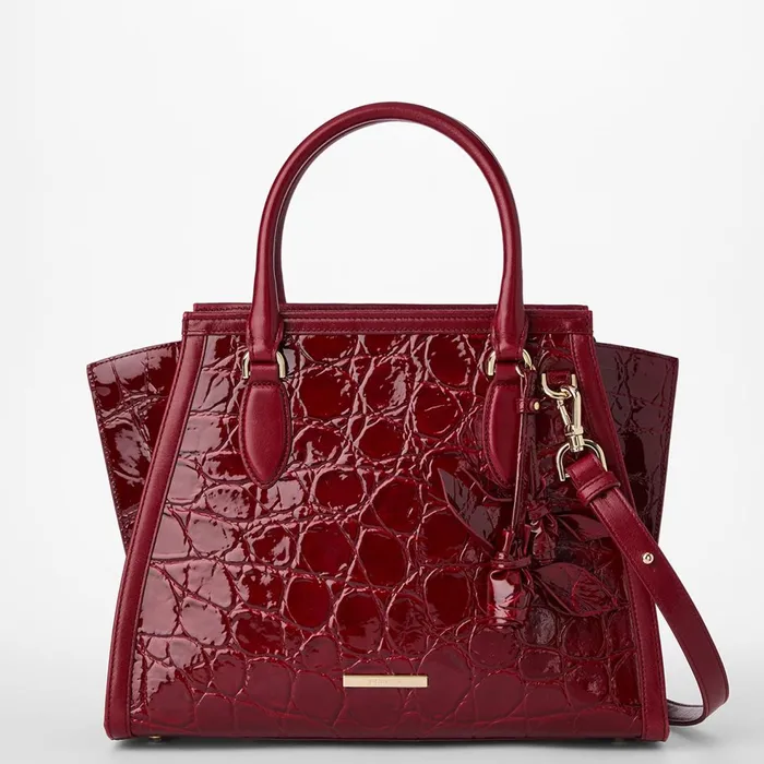 Women Brahmin Satchels Priscilla Satchel Red Claudine Women Brahmin Satchels Priscilla Satchel Red Claudine