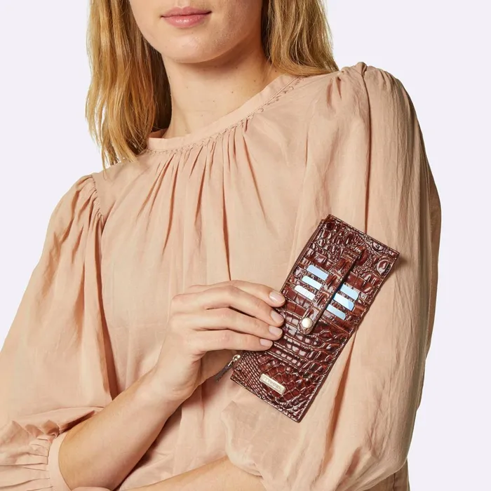 Women Brahmin Wallets and Wristlets Credit Card Wallet Rouge Blush Melbourne Women Brahmin Wallets and Wristlets Credit Card Wallet Rouge Blush Melbourne