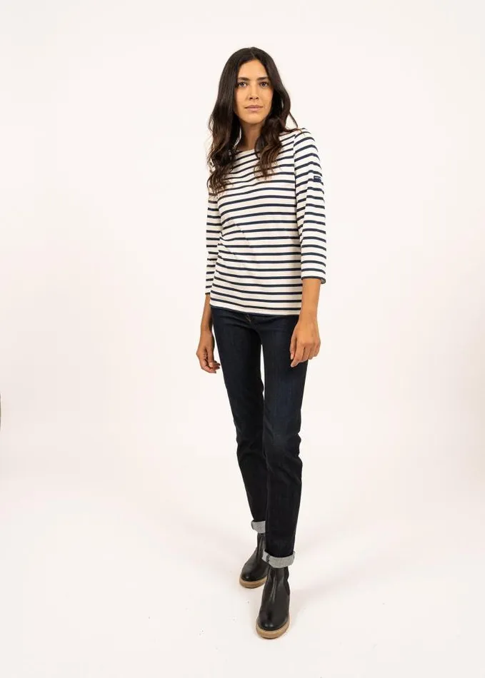 Women Breton Striped Shirts Saint James GALATHEE II Ecru Navy