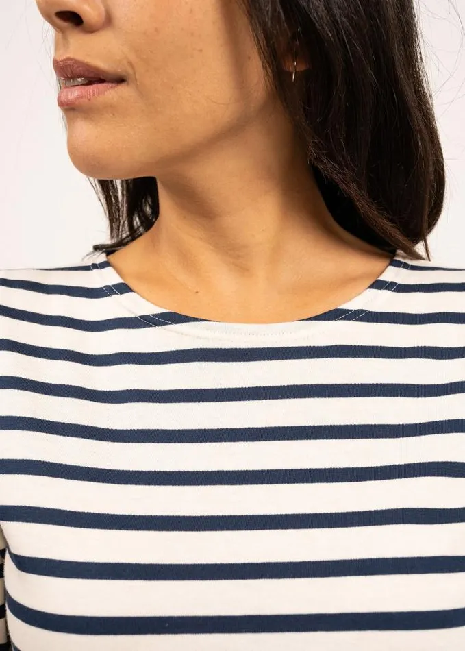 Women Breton Striped Shirts Saint James GALATHEE II Ecru Navy