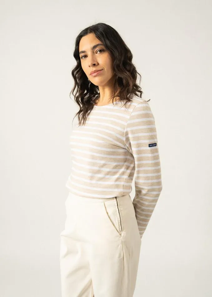 Women Breton Striped Shirts Saint James MINQUIDAME Oatmeal White