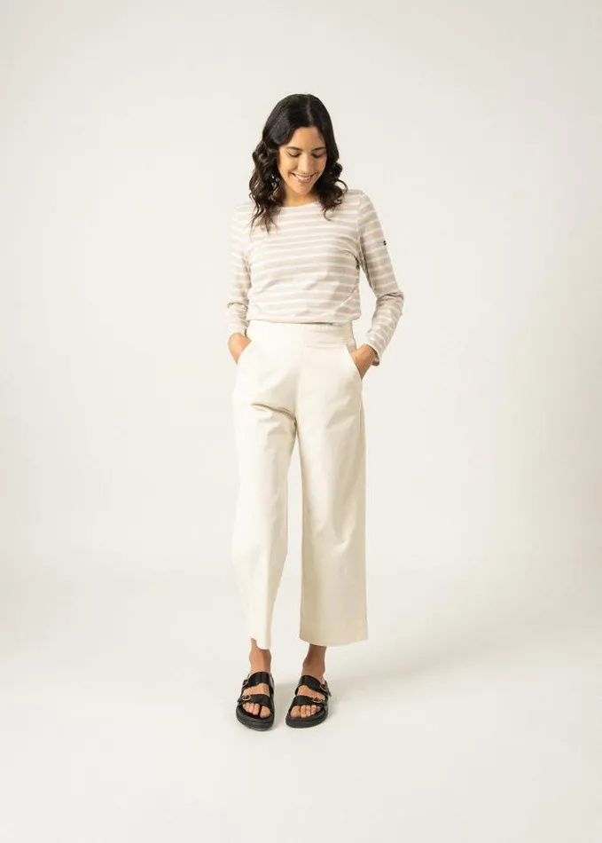 Women Breton Striped Shirts Saint James MINQUIDAME Oatmeal White