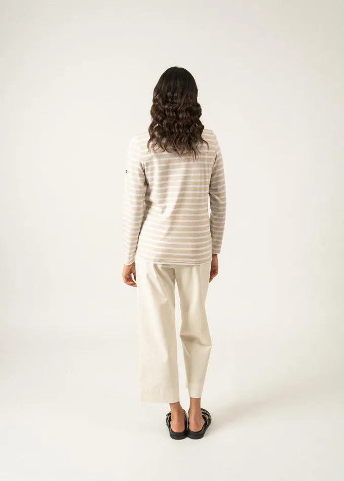 Women Breton Striped Shirts Saint James MINQUIDAME Oatmeal White