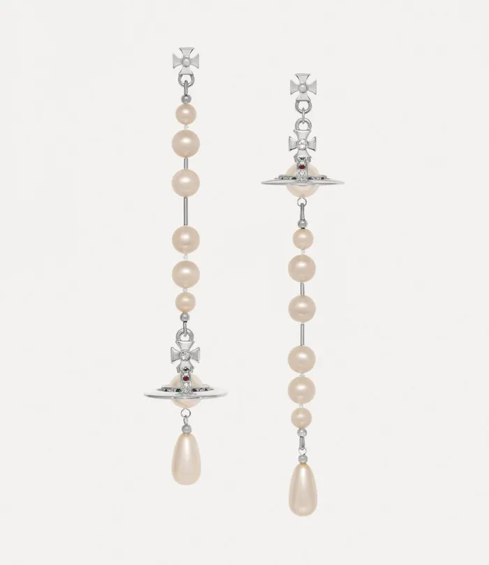 Women Broken Pearl Earrings Platinumpearlmulti Vivienne Westwood Classic Styles