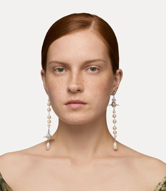 Women Broken Pearl Earrings Platinumpearlmulti Vivienne Westwood Classic Styles Women Broken Pearl Earrings Platinumpearlmulti Vivienne Westwood Classic Styles