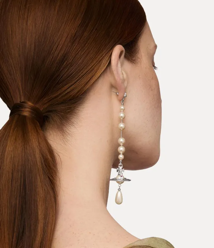 Women Broken Pearl Earrings Platinumpearlmulti Vivienne Westwood Classic Styles Women Broken Pearl Earrings Platinumpearlmulti Vivienne Westwood Classic Styles