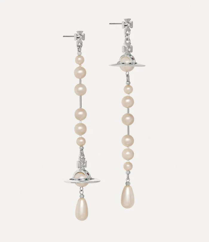 Women Broken Pearl Earrings Platinumpearlmulti Vivienne Westwood Classic Styles Women Broken Pearl Earrings Platinumpearlmulti Vivienne Westwood Classic Styles