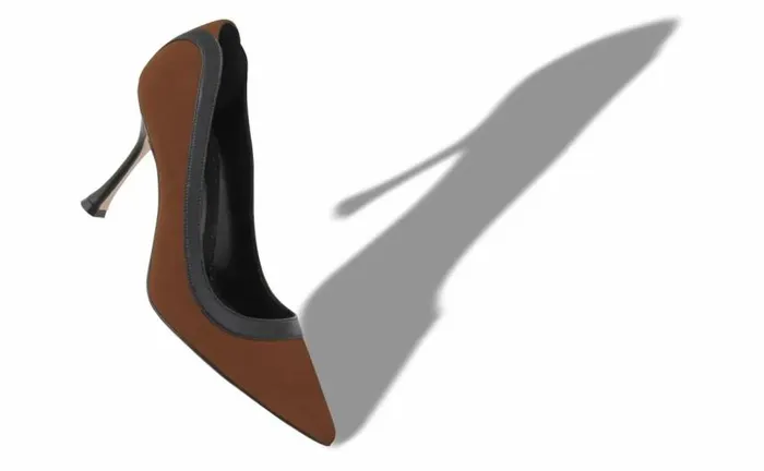 Women Brown And Black Suede Pumps Manolo Blahnik Pumps