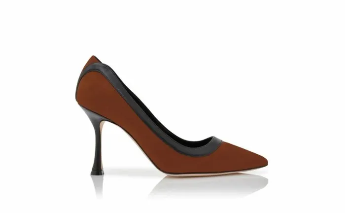 Women Brown And Black Suede Pumps Manolo Blahnik Pumps