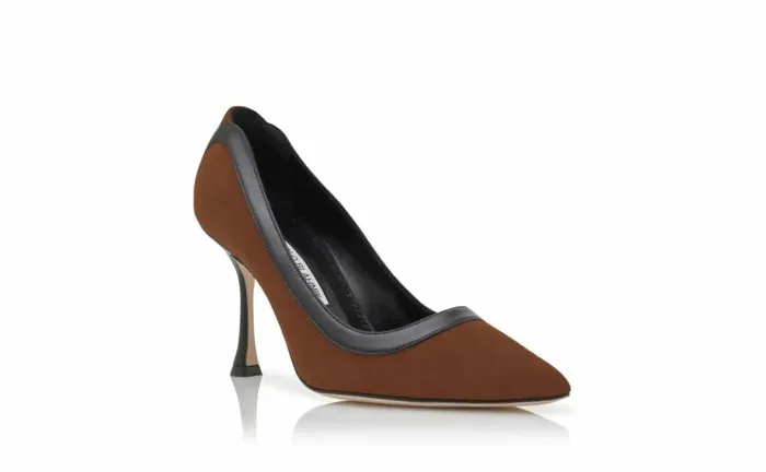 Women Brown And Black Suede Pumps Manolo Blahnik Pumps