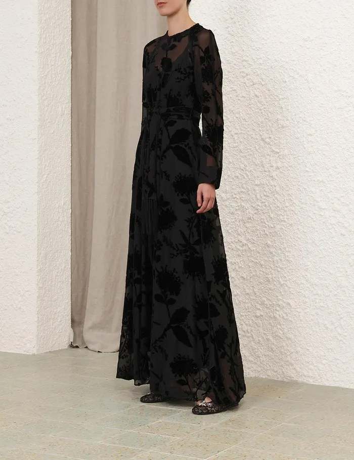 Women Clothing Zimmermann Burnout Sheath Dress Black