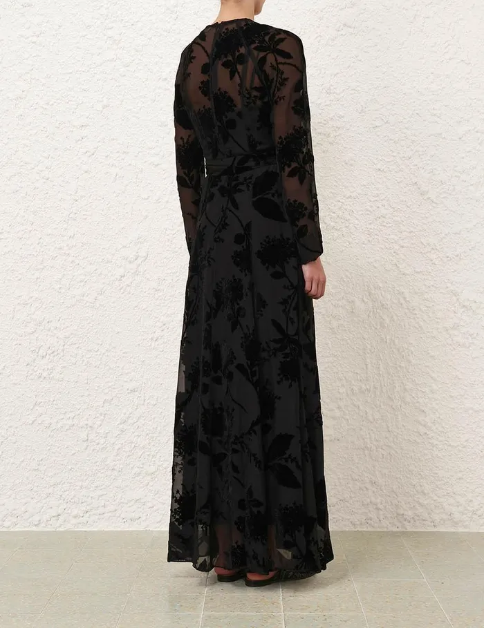 Women Clothing Zimmermann Burnout Sheath Dress Black