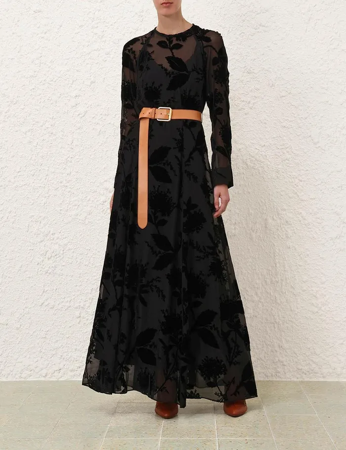 Women Clothing Zimmermann Burnout Sheath Dress Black