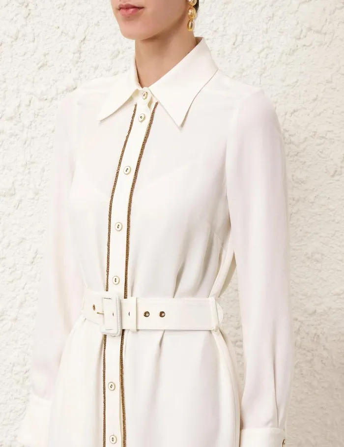 Women Clothing Zimmermann Chain Midi Dress Cream