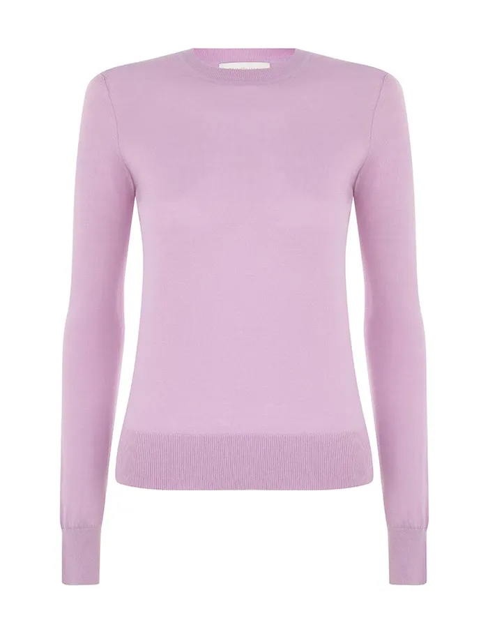 Women Clothing Zimmermann Classic Crew Neck Sweater Lilac