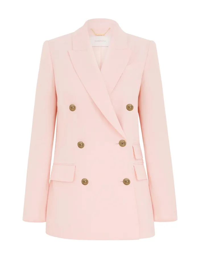 Women Clothing Zimmermann Crush Double Breasted Jacket Pink