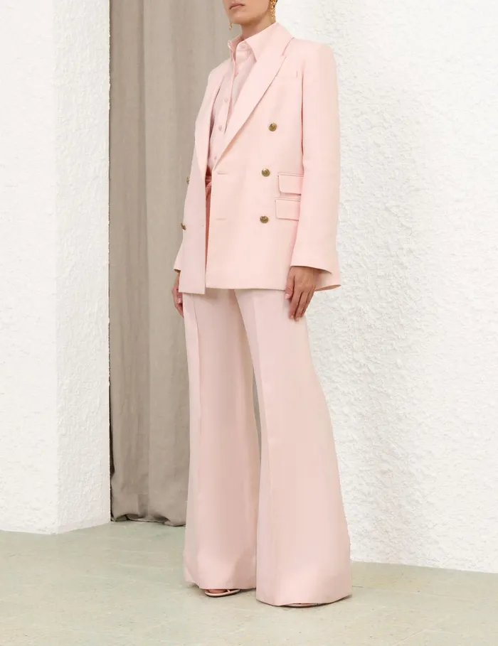 Women Clothing Zimmermann Crush Double Breasted Jacket Pink