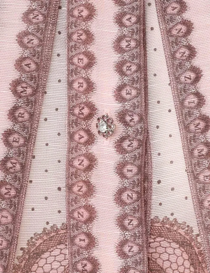 Women Clothing Zimmermann Crush Frilled Fitted Blouse Pink Lace Print