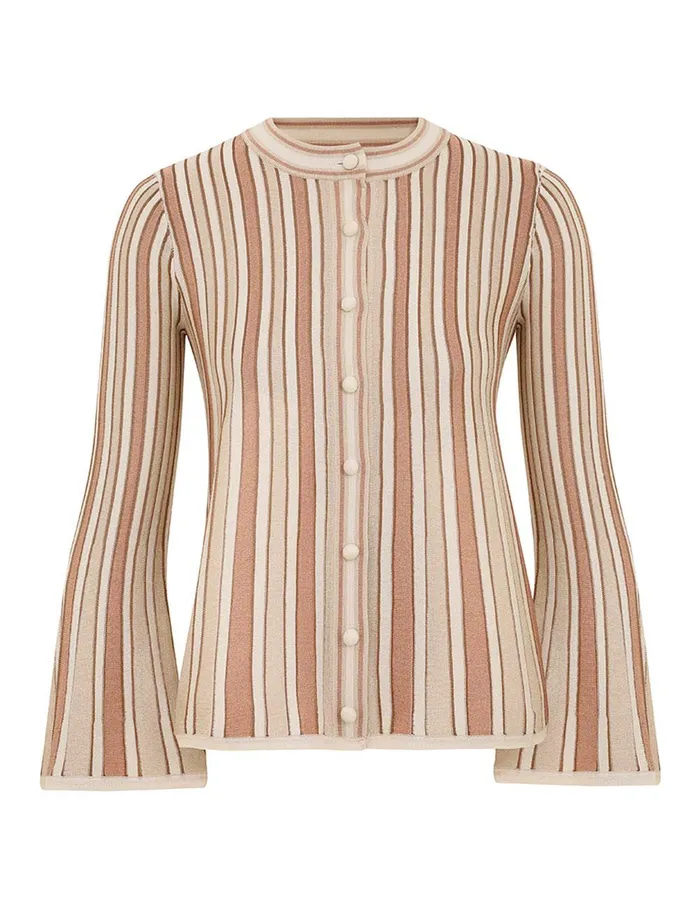 Women Clothing Zimmermann Crush Metallic Stripe Cardigan Multi