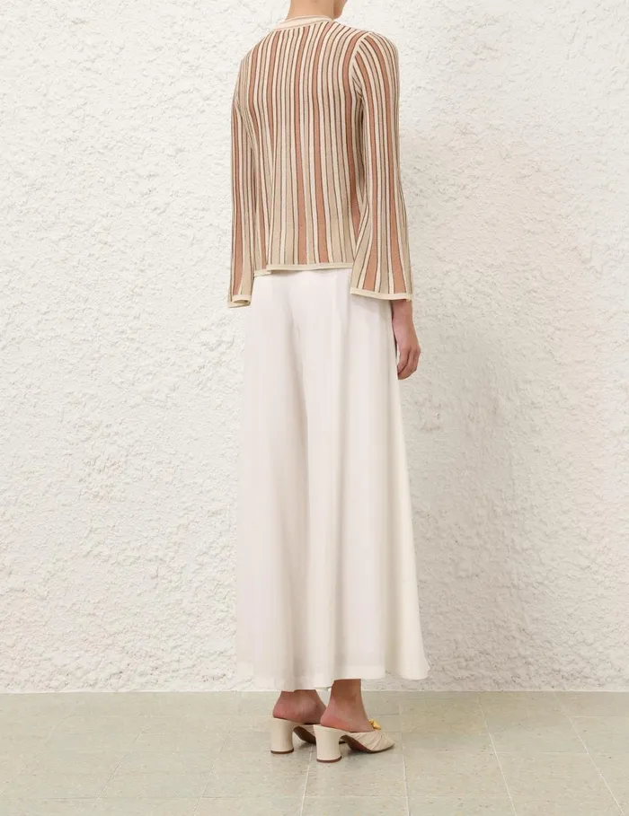 Women Clothing Zimmermann Crush Metallic Stripe Cardigan Multi