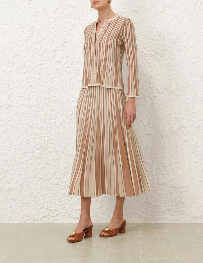 Women Clothing Zimmermann Crush Metallic Stripe Cardigan Multi