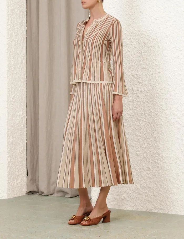 Women Clothing Zimmermann Crush Metallic Stripe Cardigan Multi