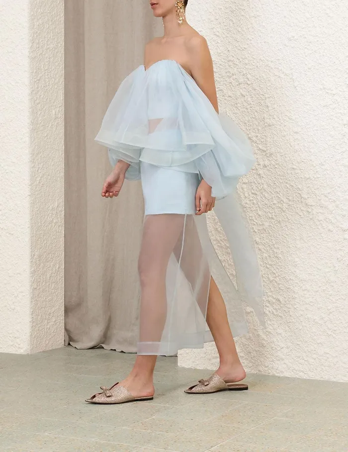 Women Clothing Zimmermann Crush Strapless Bodice Mint