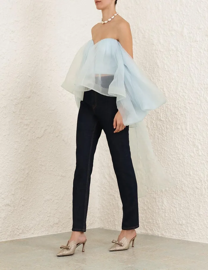 Women Clothing Zimmermann Crush Strapless Bodice Mint