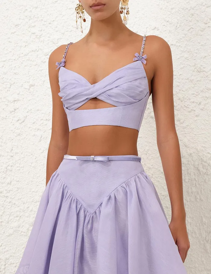 Women Clothing Zimmermann Crush Twist Front Bralette Jacaranda