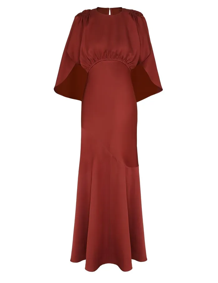 Women Clothing Zimmermann Eden Cascading Midi Dress Chestnut