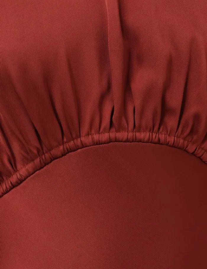 Women Clothing Zimmermann Eden Cascading Midi Dress Chestnut