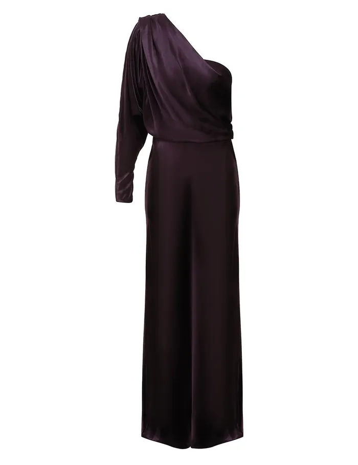 Women Clothing Zimmermann Illustration Asymmetric Gown Aubergine